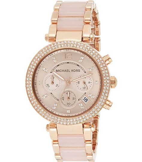 michael kors parker stainless steel watch with glitz accents